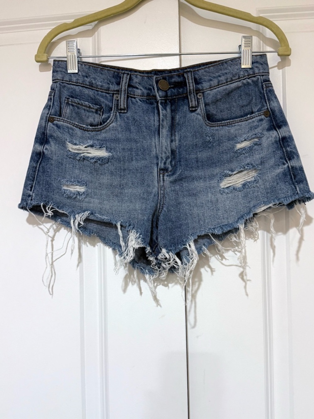Blank NYC The Barriw Distressed Blue Jean Shorts